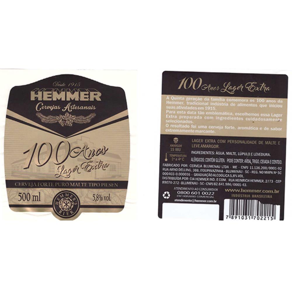 Hemmer 100 anos Lager Extra 500 ml