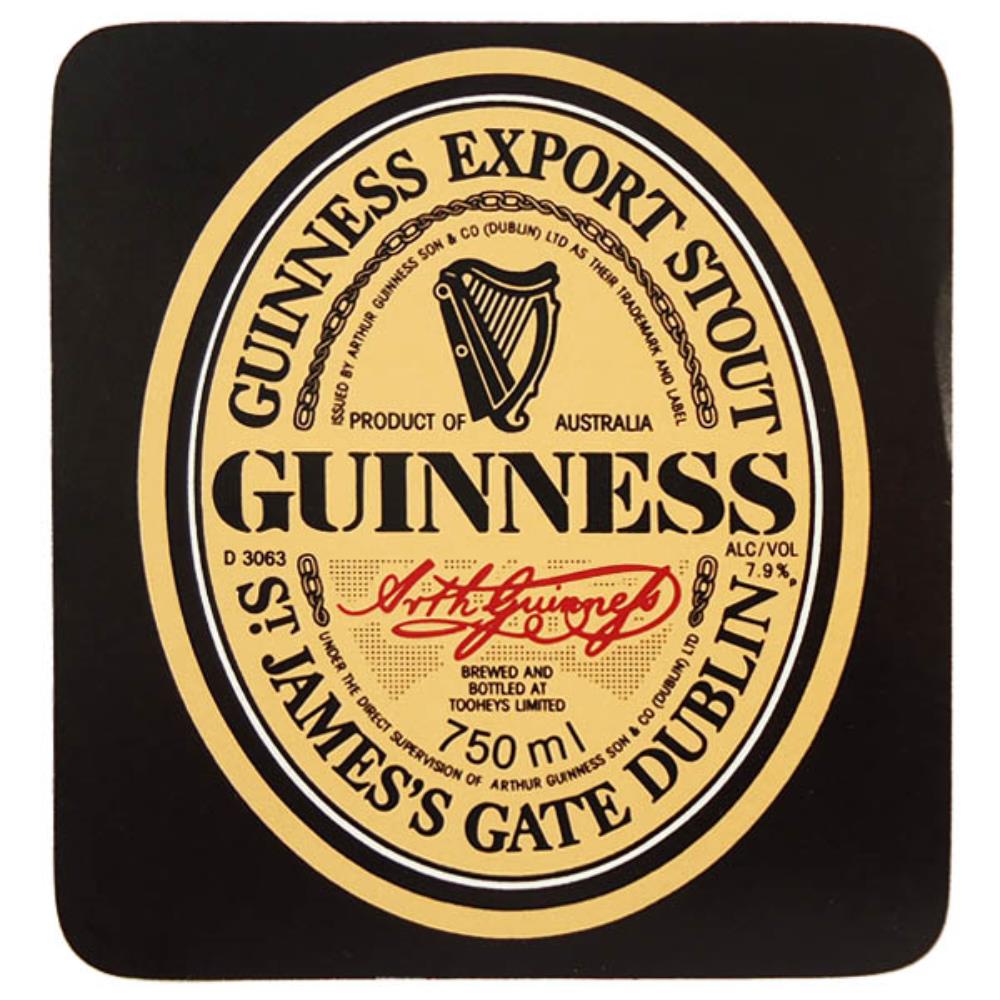 Rótulo de Cerveja Austrália Guinness Export Stout 
