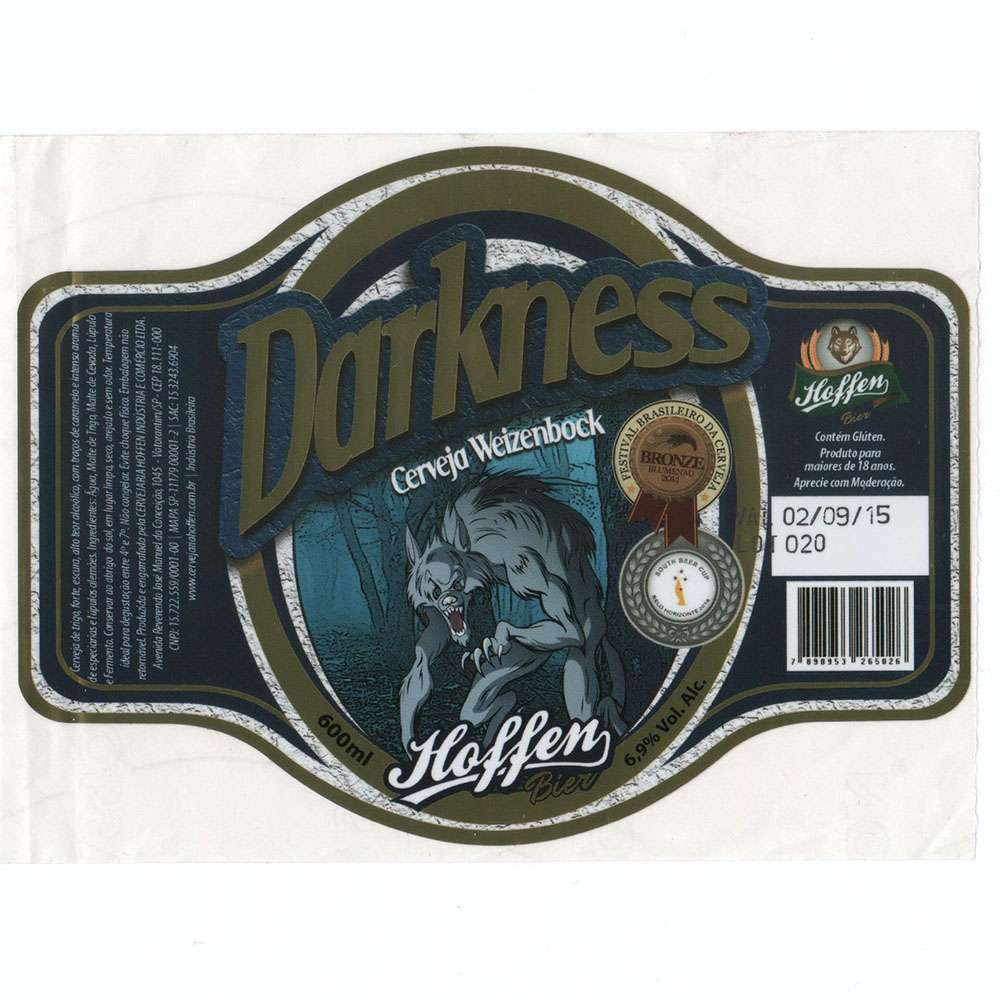 Hoffen Bier - Darkness Cerveja Weizenbock 