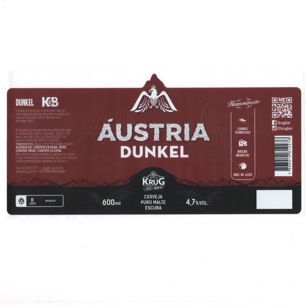 Krug Bier - Áustria Dunkel 600ml