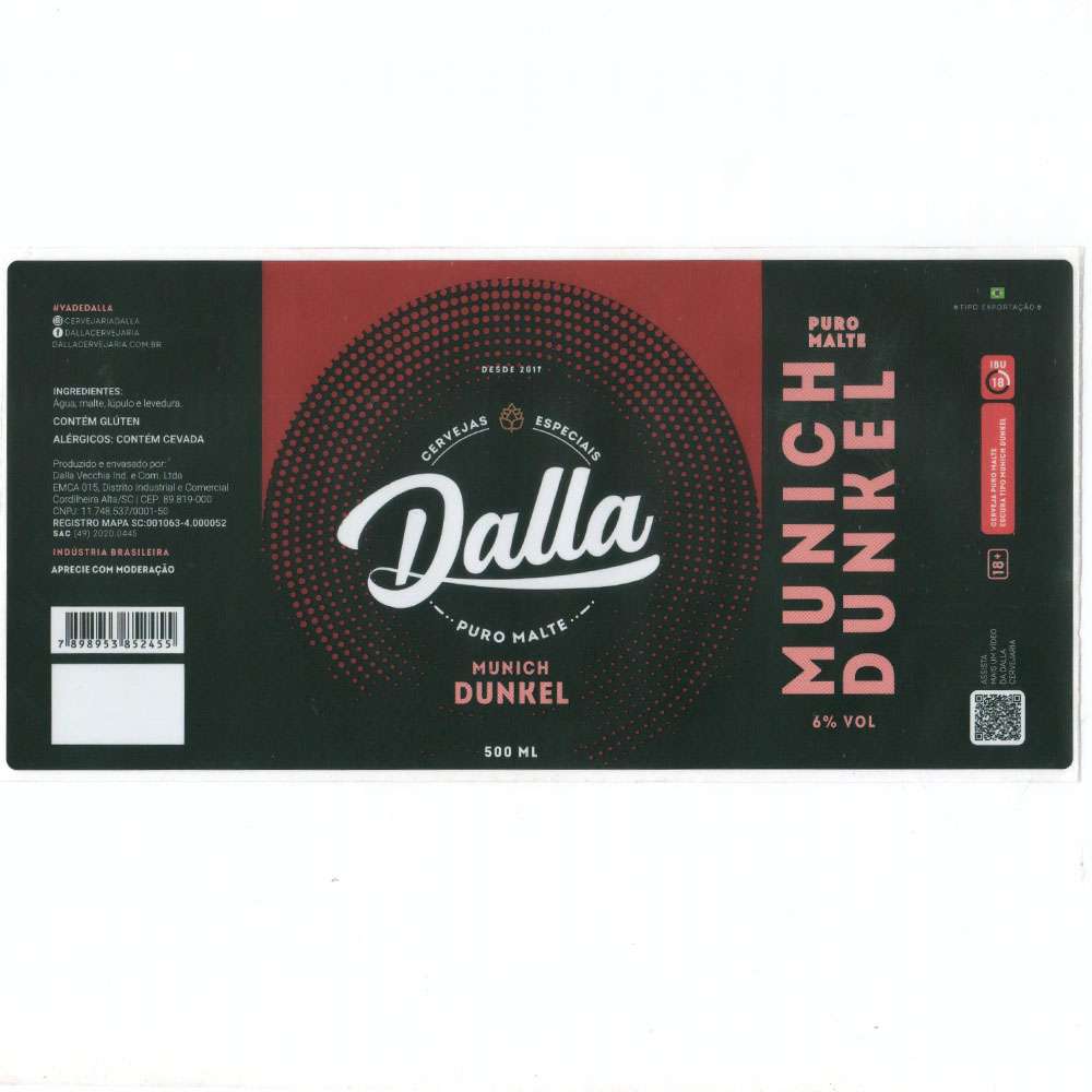 Cervejas Especiais Dalla - Munich Dunkel 500ml