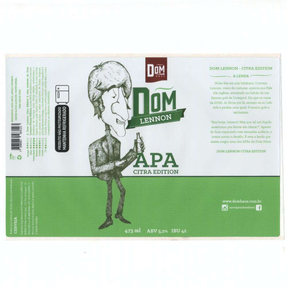 Dom Haus - Dom Lennon Apa Citra Edition 473ml