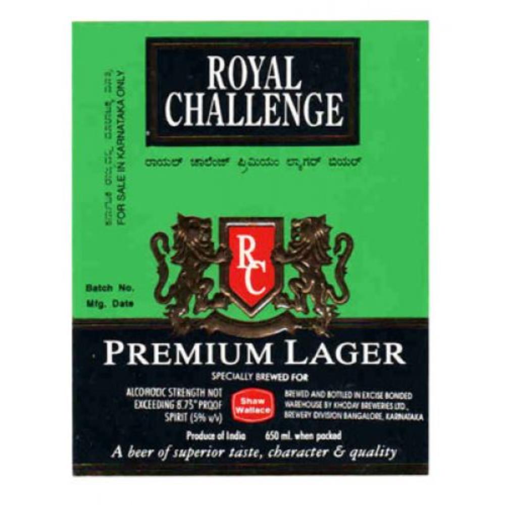 Índia Royal Challenge Premium Lager