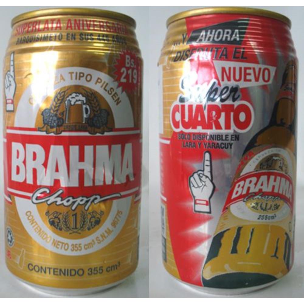 Lata Brahma Venezuela Super Cuarto 355 ml - 1998  (lata vazia)