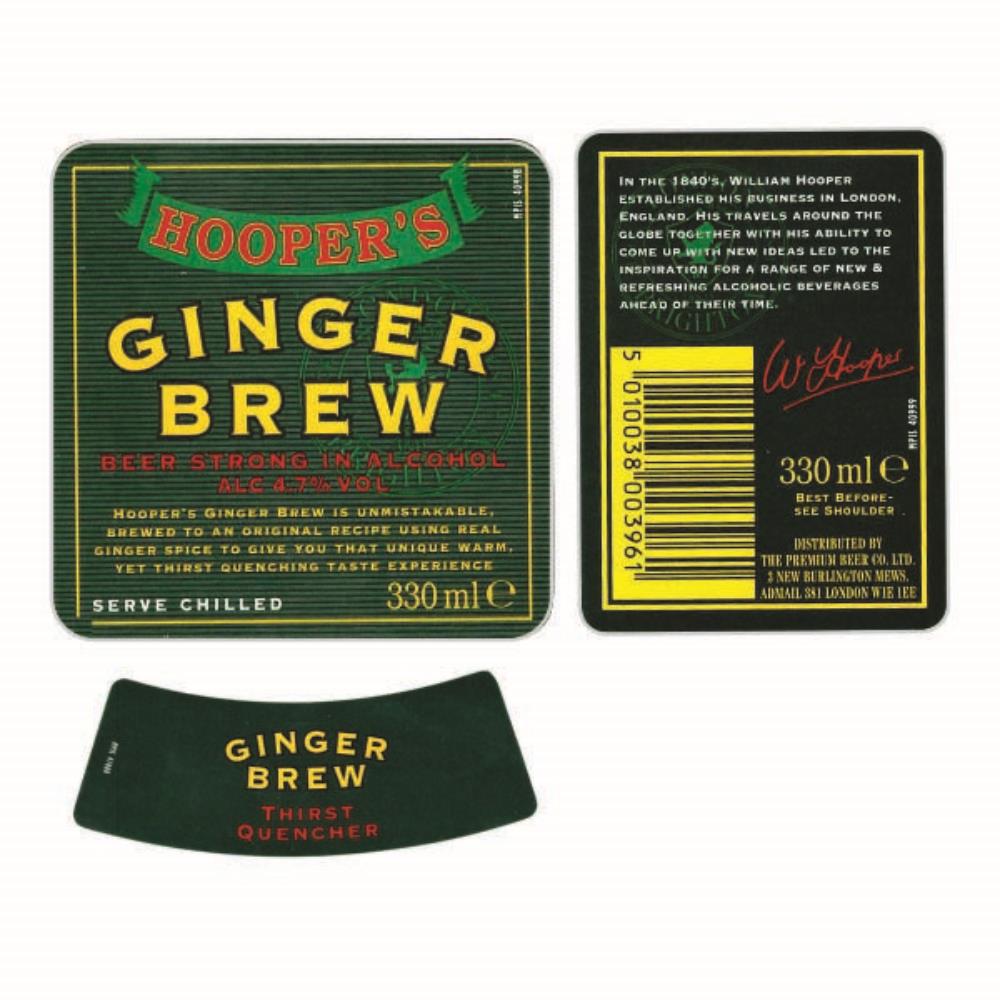 Inglaterra Ginger Brew Hoopers