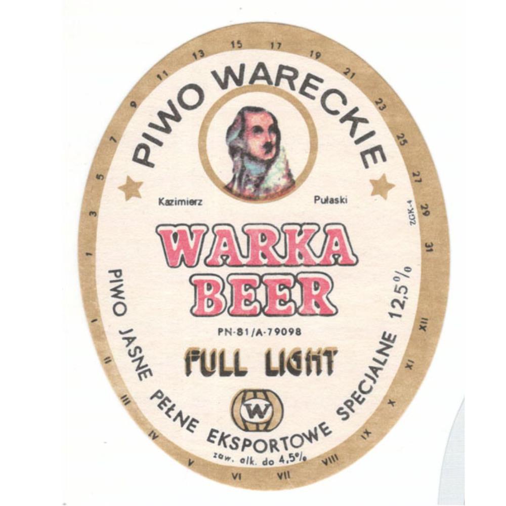 Polonia Warka Beer Full Light Piwo Wareckie