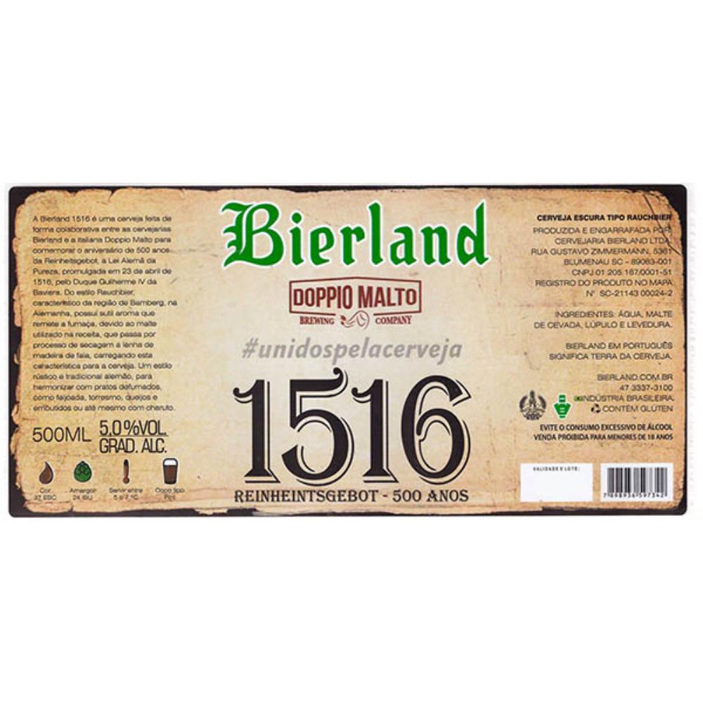 Bierland 1516 reinhentsgebot - 500 anos 500 ml