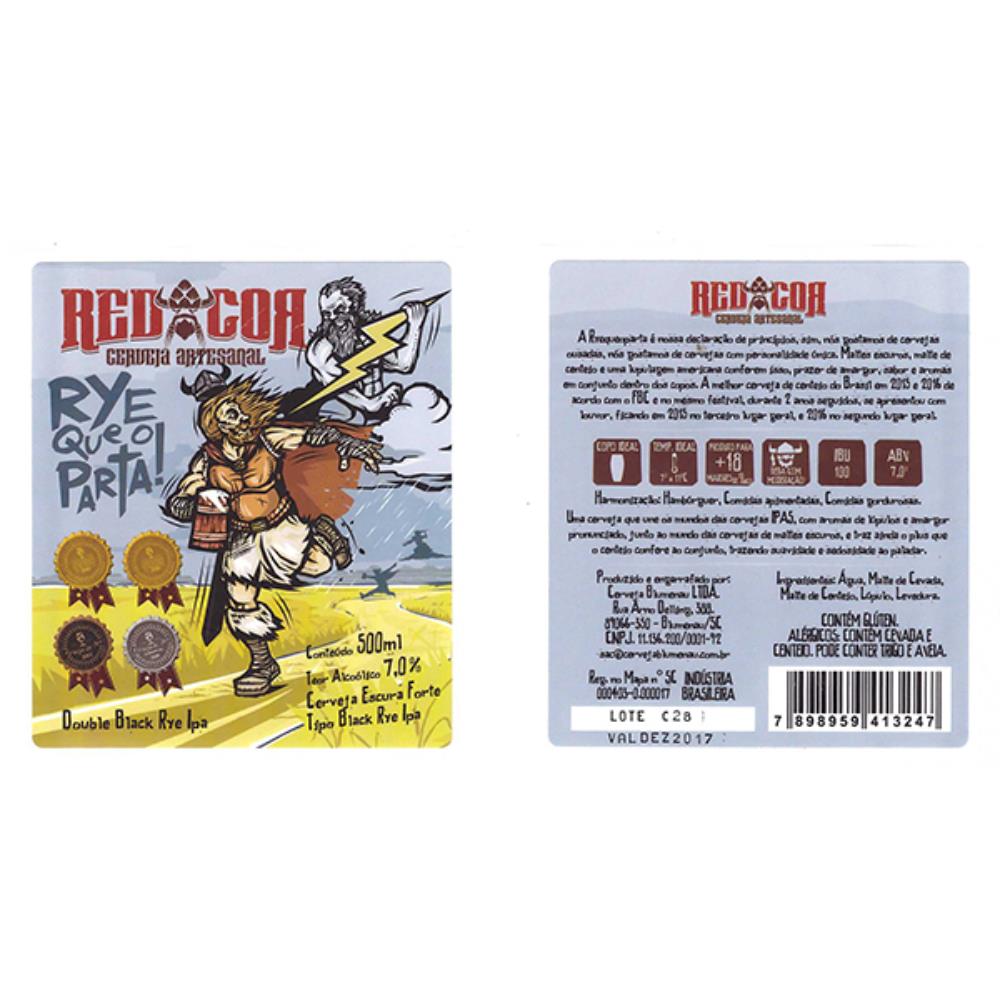 Red Cor Artesanal Double Black Rye IPA 500 ml