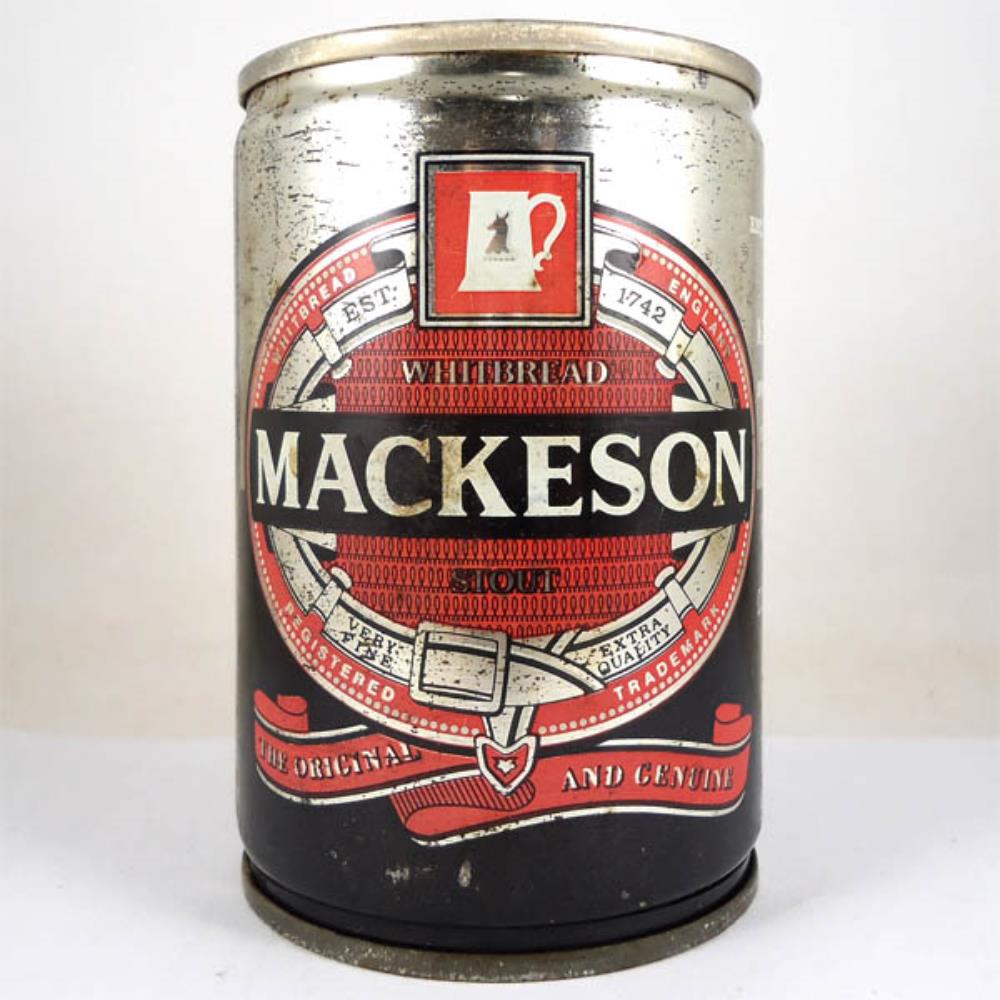 Lata de cerveja Inglaterra Whitbread Mackeson Stou