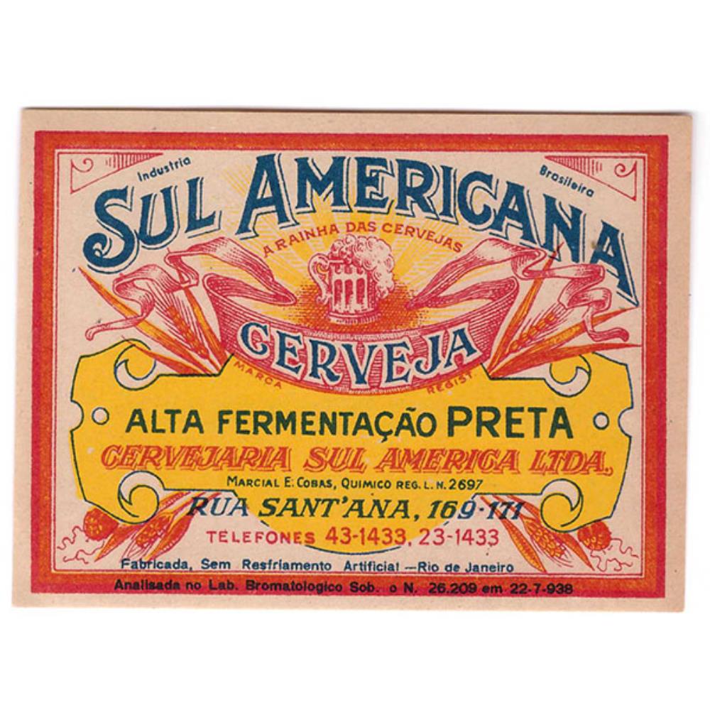 Rótulo da Cerveja Sul Americana Cerveja Preta Dec 