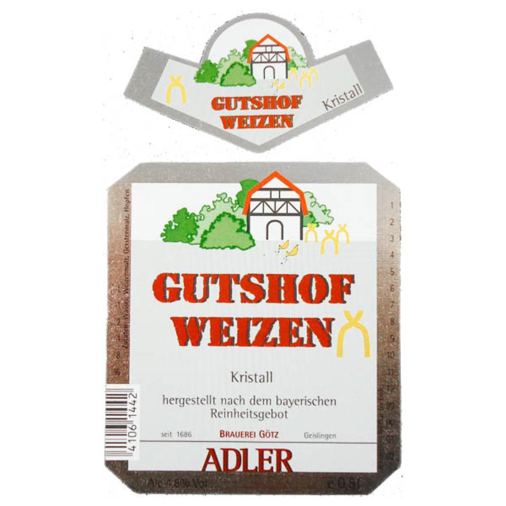 Rótulo de Cerveja Alemanha Adler Gutshof Weizen Kr