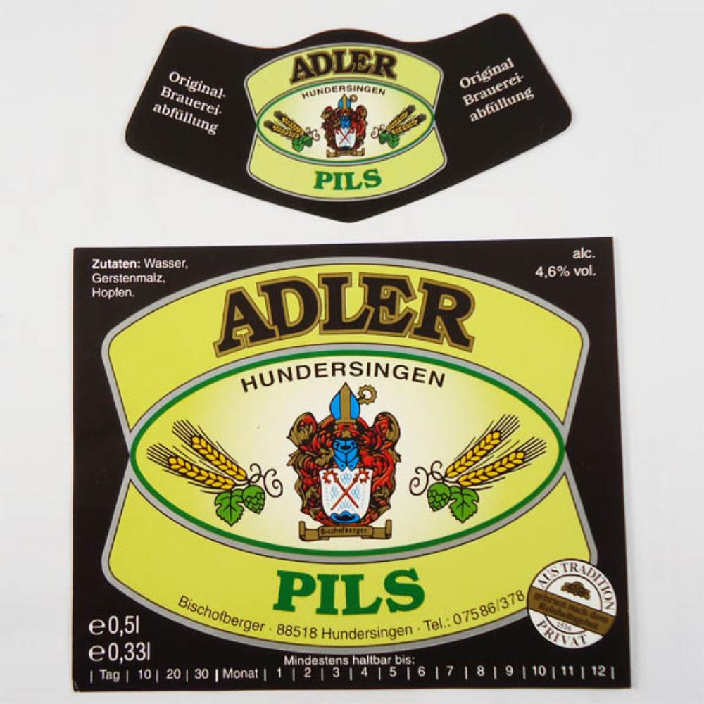 Rótulo De Cerveja Alemanha Adler Pils
