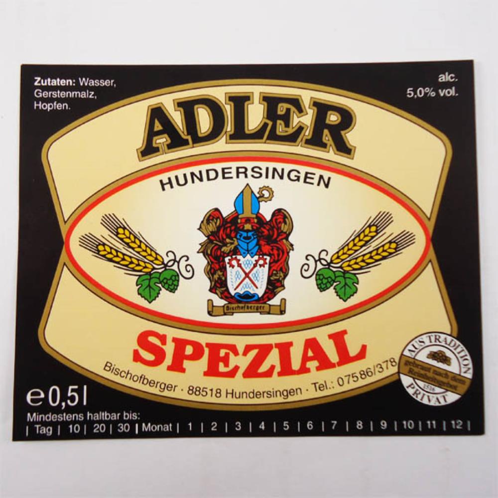 Rótulo De Cerveja Alemanha Adler Spezial