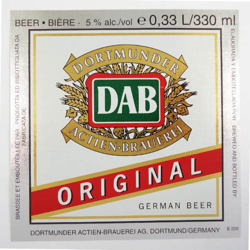 Rótulo de Cerveja Alemanha DAB Original 330ml