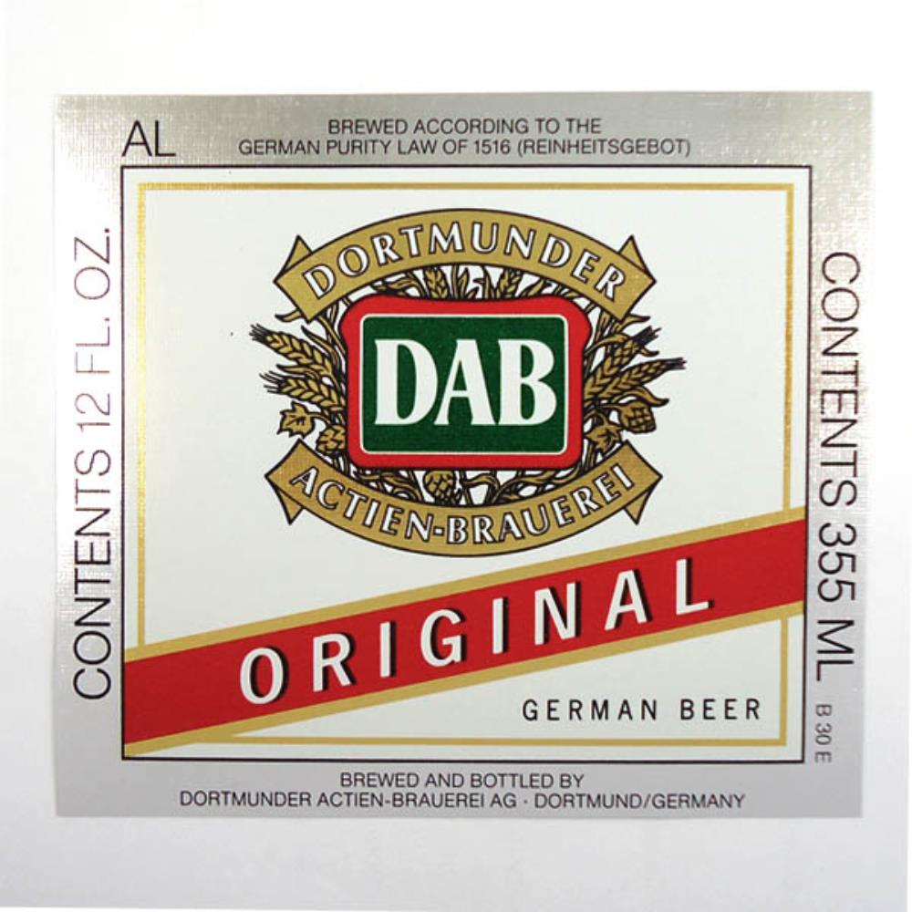 Rótulo de Cerveja Alemanha DAB Original 355ml