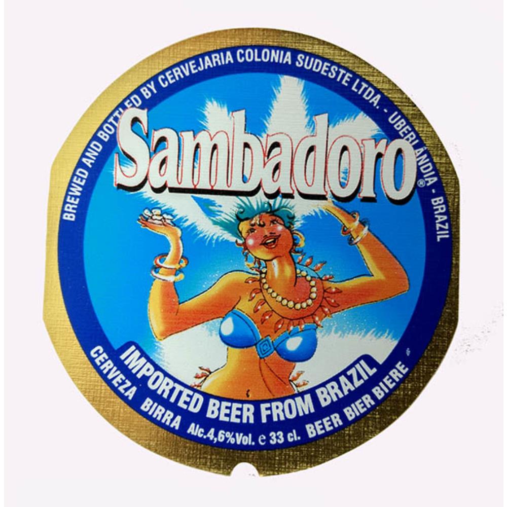 Rótulo de cerveja Sambadoro imported beer from Bra