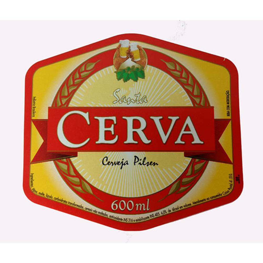 Rótulo de cerveja Santa Cerva 600ml