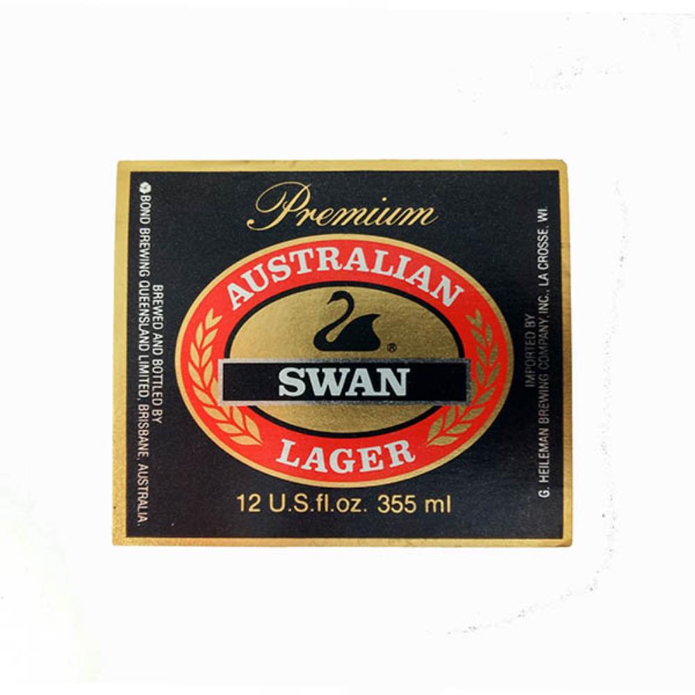 Rótulo De Cerveja Austrália Swan Australian Lager