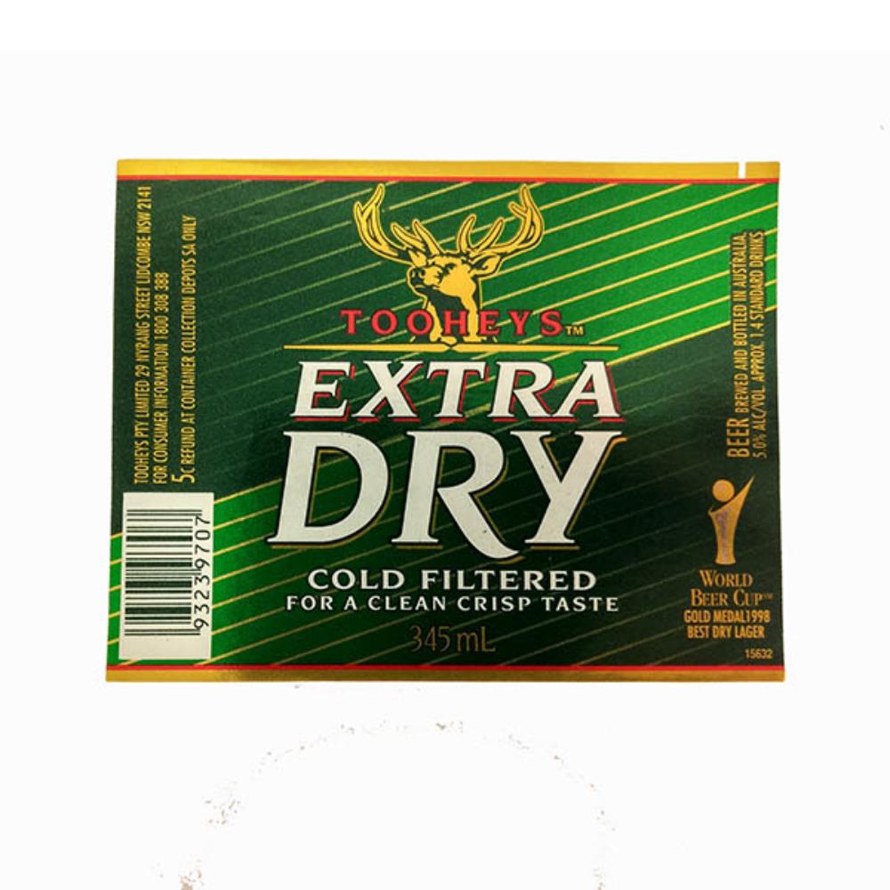Rótulo De Cerveja Austrália Tooheys Extra Dry 1