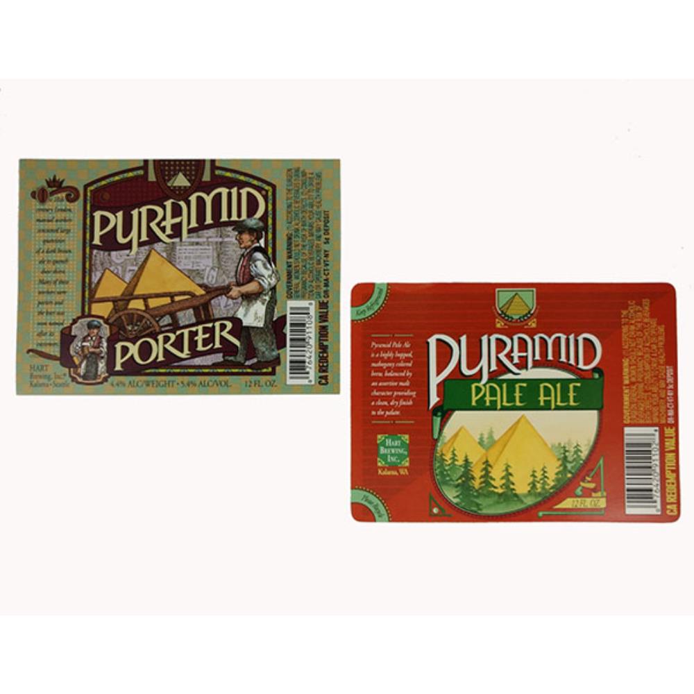 Rótulo de cerveja EUA Pyramid set Pale Ale e Porte