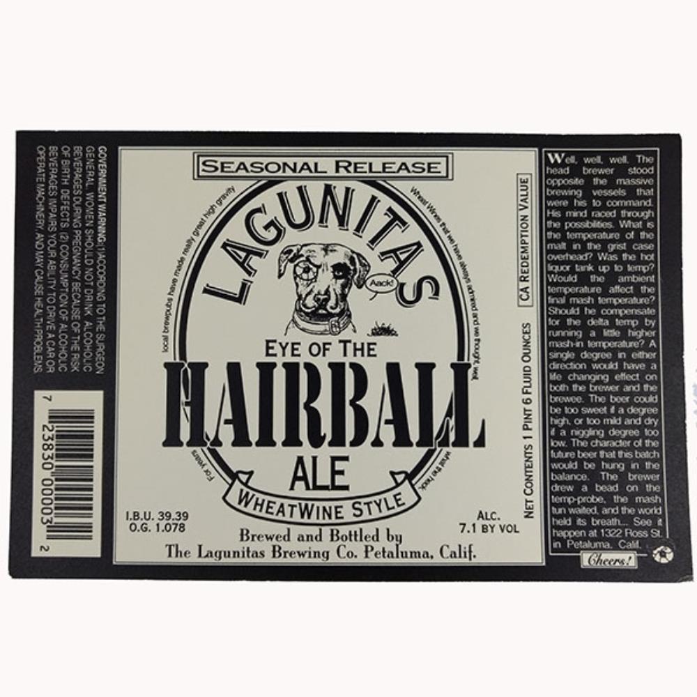 Rótulo de Cerveja EUA Lagutinas Hairball ALE
