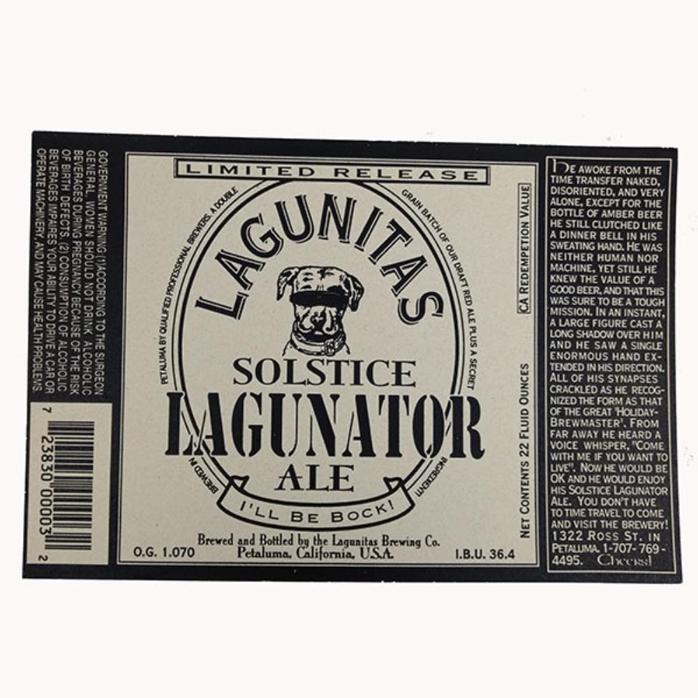 Rótulo de Cerveja EUA Lagutinas Solstice Lagunator