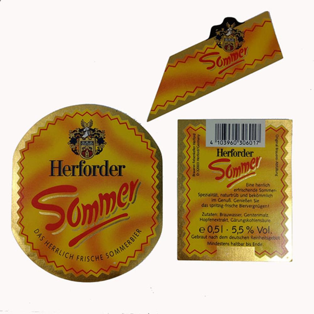 Rótulo De Cerveja Alemanha Herforder Sommer