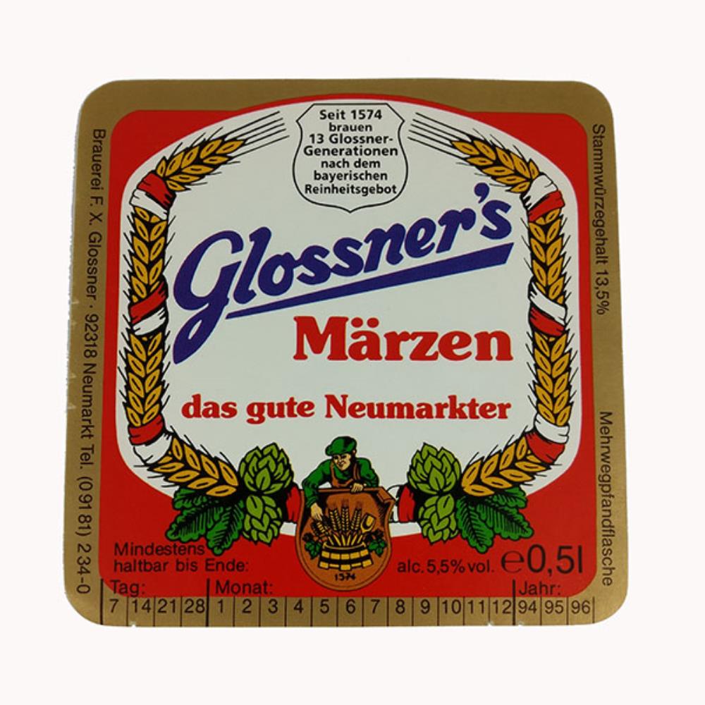 Rótulo de Cerveja Alemanha Glossners Marzen