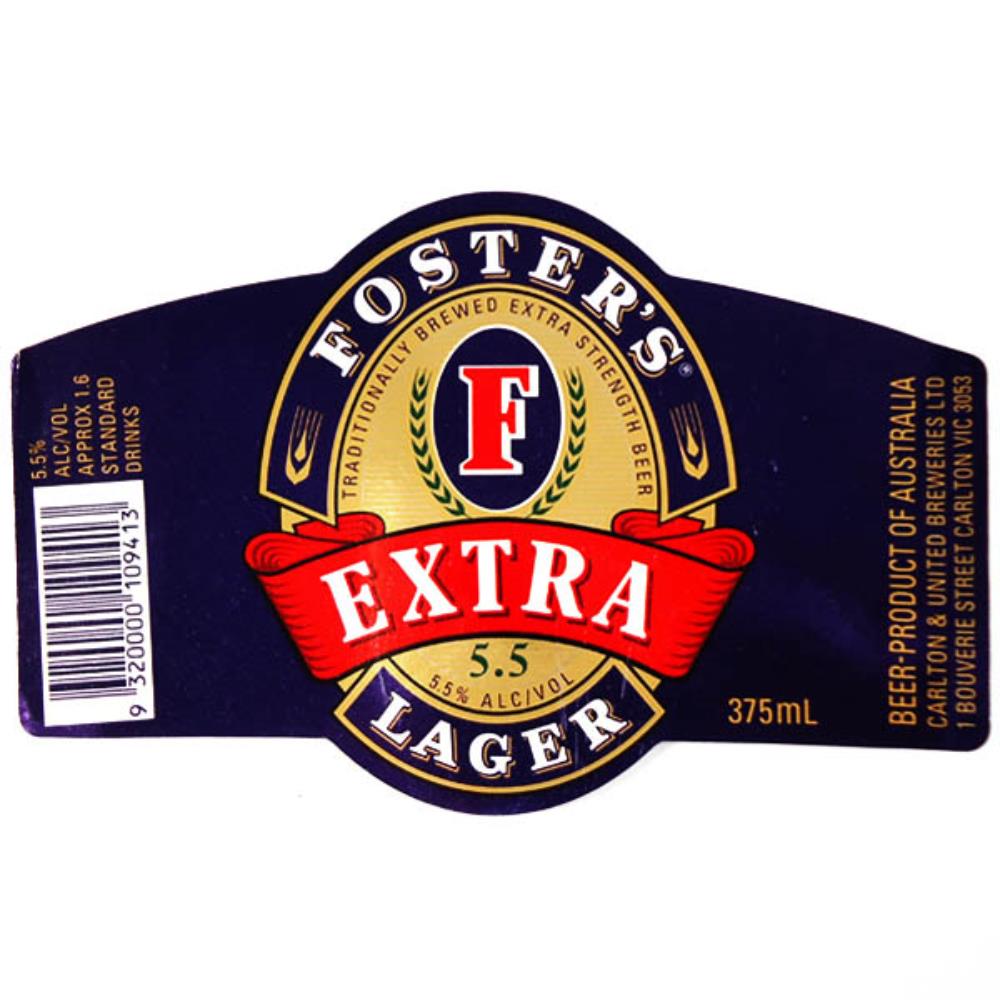 Rótulo de Cerveja Austrália Fosters Extra Lager