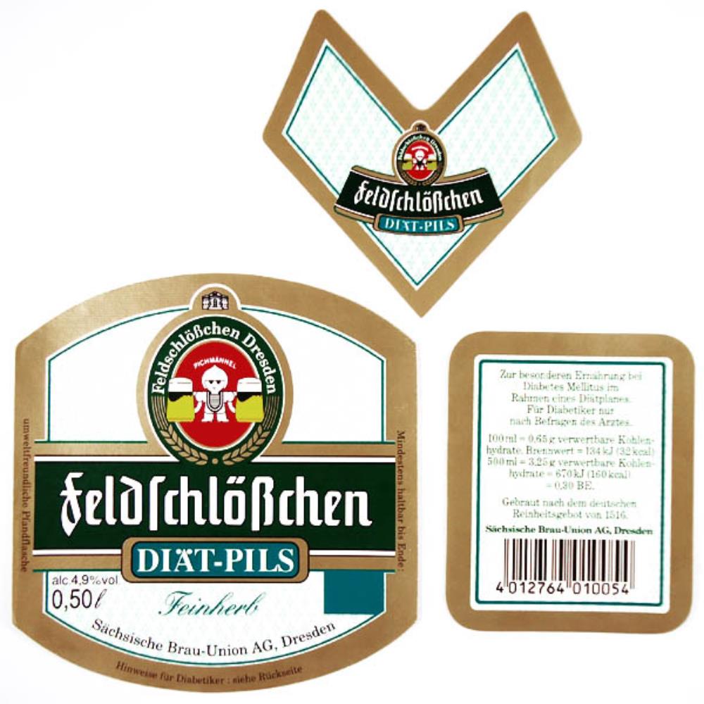 Rótulo De Cerveja Alemanha Feldschlosschen Diat-Pi