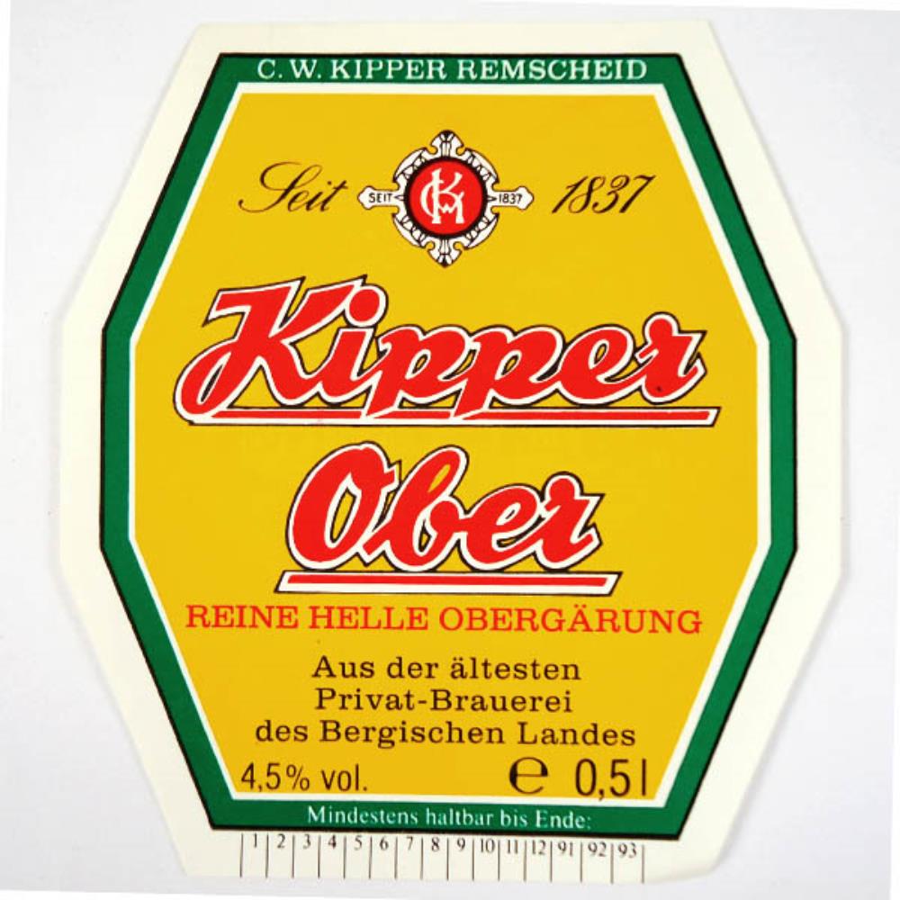 Rótulo de Cerveja Alemanha Kipper C W Kipper Ober