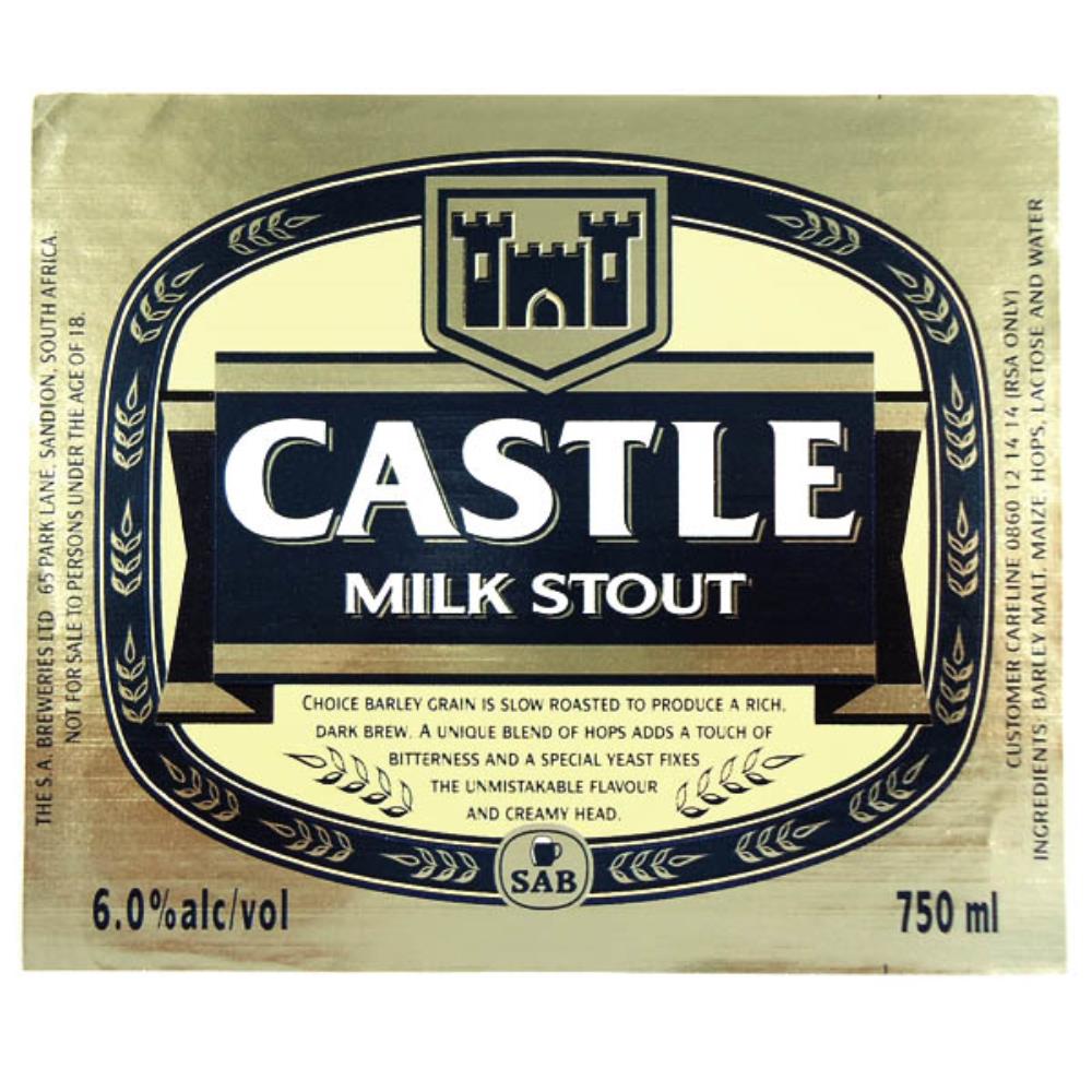 Rótulo De Cerveja Africa Do Sul Castle Milk Stout 