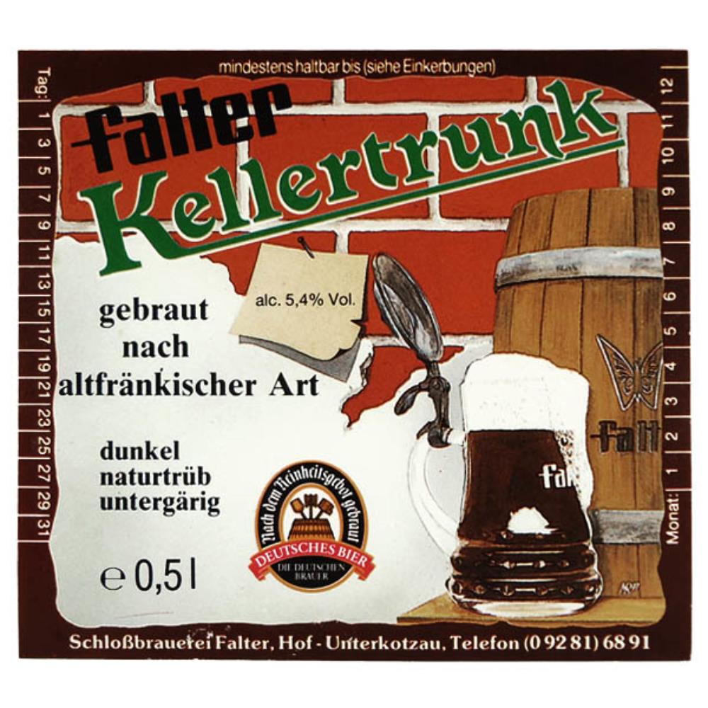 Rótulo de Cerveja Alemanha Falter Kellertrunk