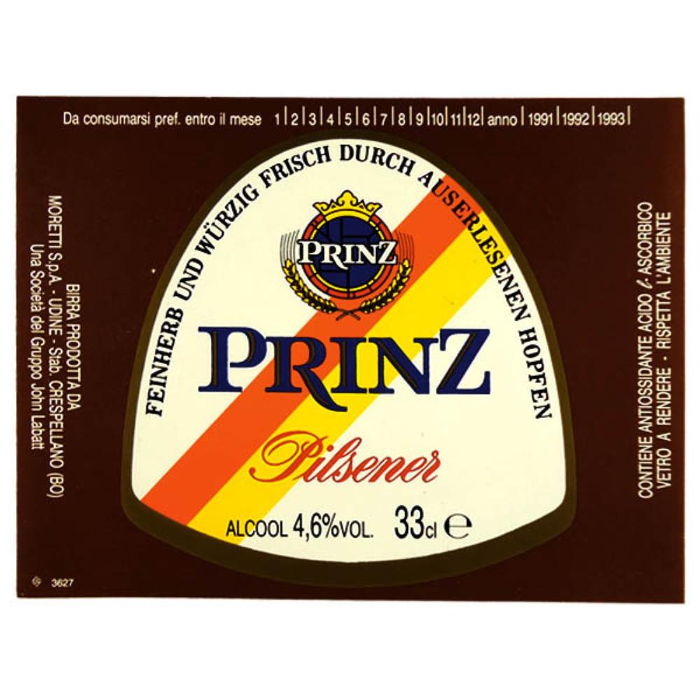 Rótulo de Cerveja Itália Prinz Pilsener 33cl