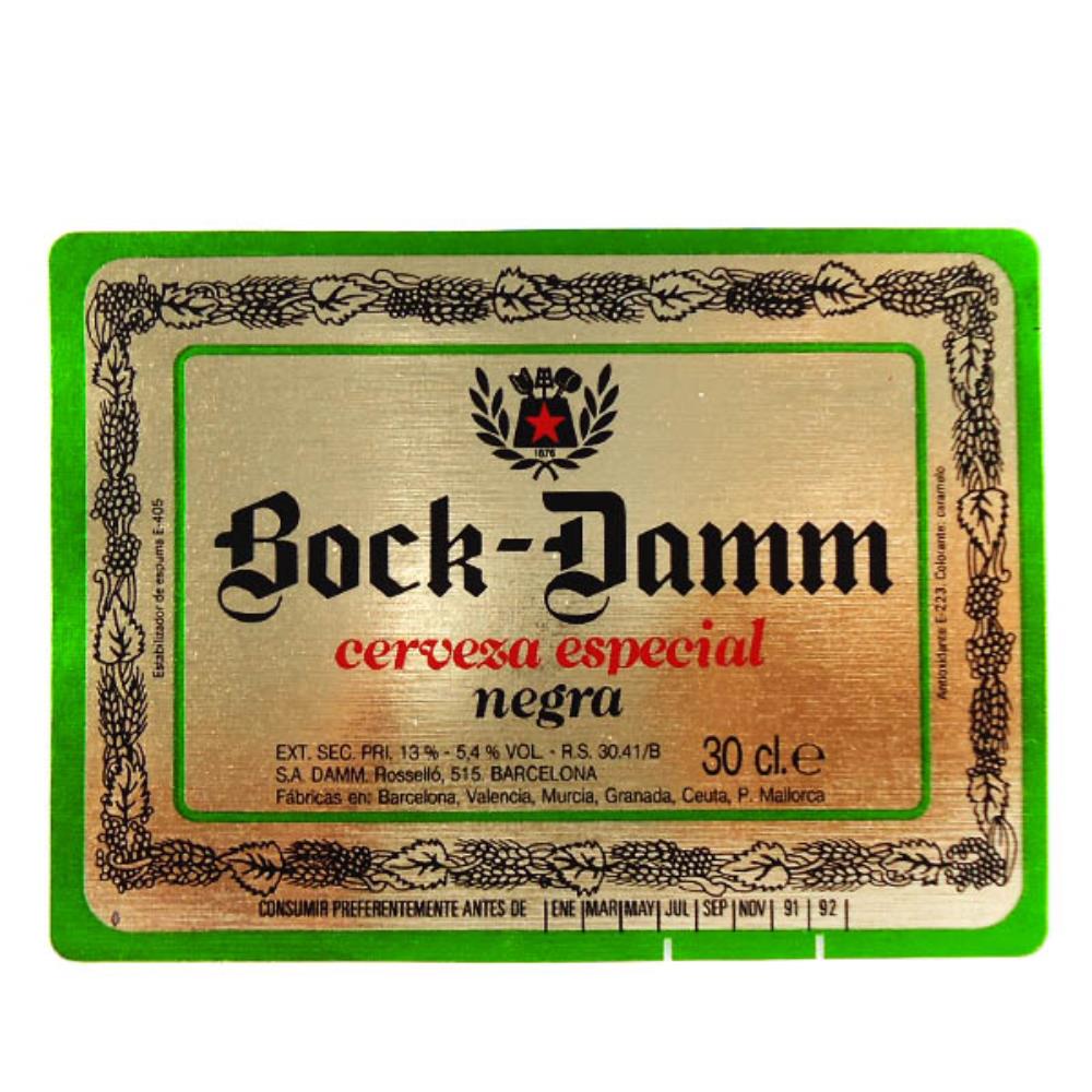 Rótulo De Cerveja Espanha Damm Bock-Damm Negra 91-