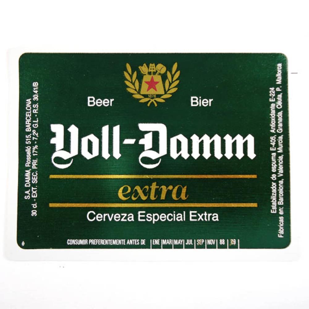 Rótulo De Cerveja Espanha Damm Voll-Damm Extra 88-