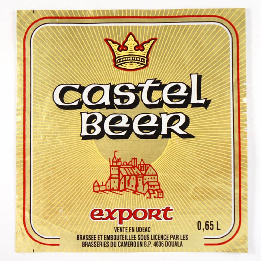 Rótulo de Cerveja Camarões Castel Beer Export