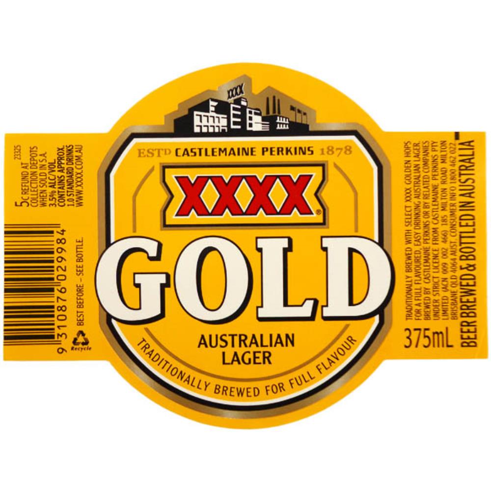 Rótulo de Cerveja Austrália Castlemaine XXXX Gold 