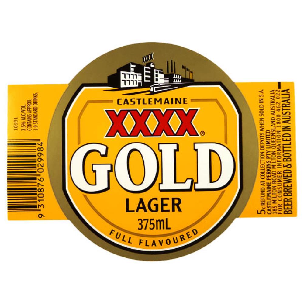 Rótulo de Cerveja Austrália Castlemaine XXXX Gold 