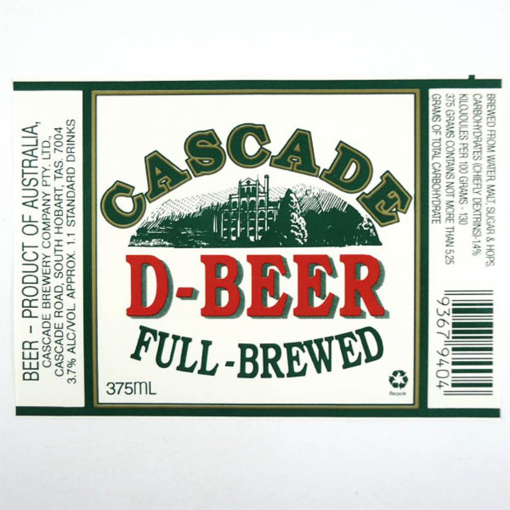 Rótulo De Cerveja Austrália Cascade D-Beer