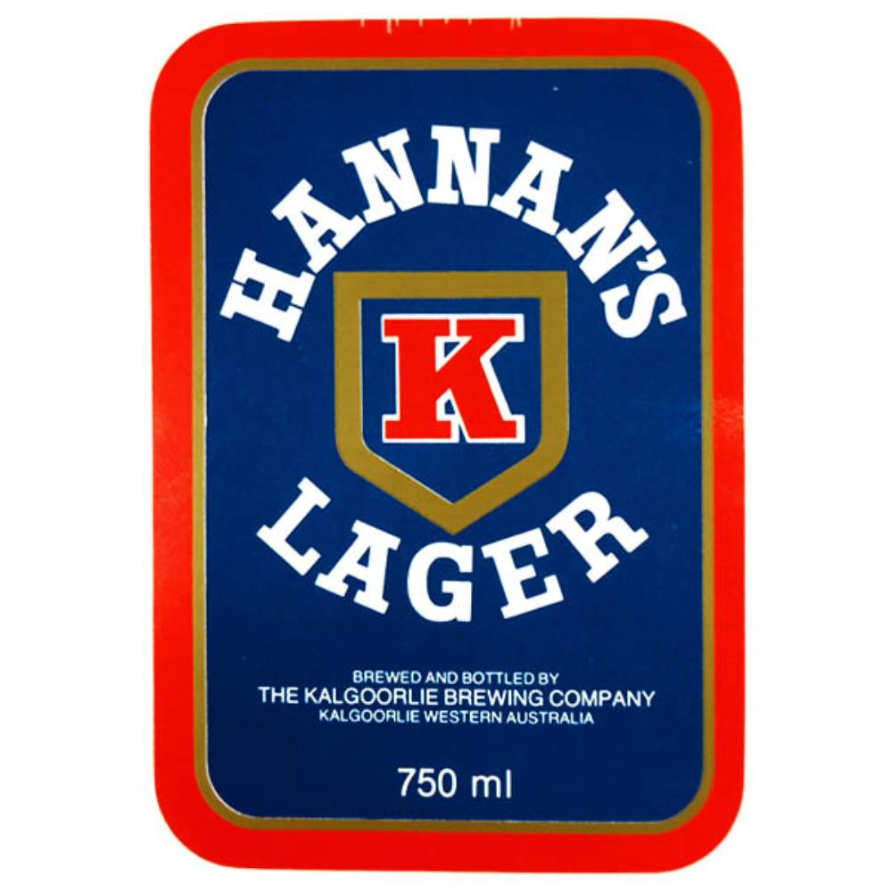 Rótulo de Cerveja Austrália Kalgoorlie Hannans Lag