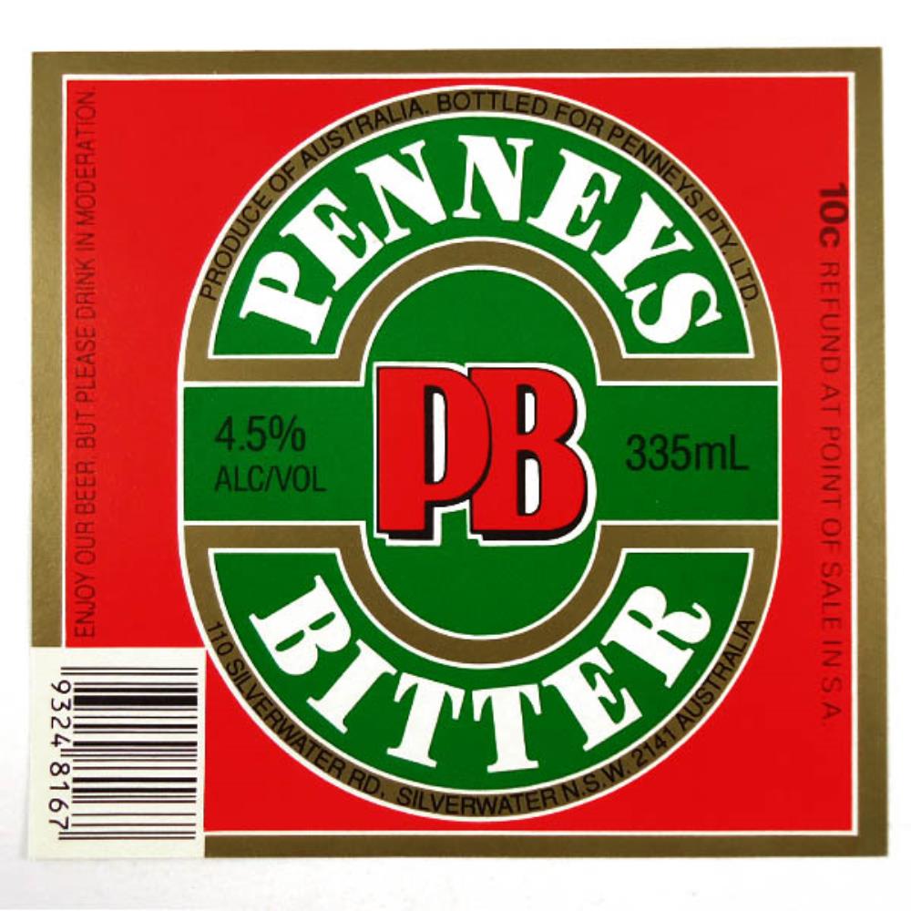 Rótulo de Cerveja Austrália Penneys Bitter 335ml 1