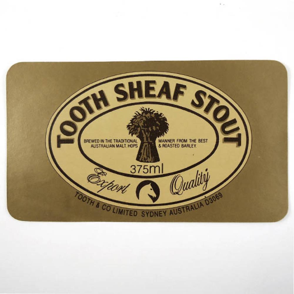 Rótulo de Cerveja Austrália Tooth Sheaf Stout Expo