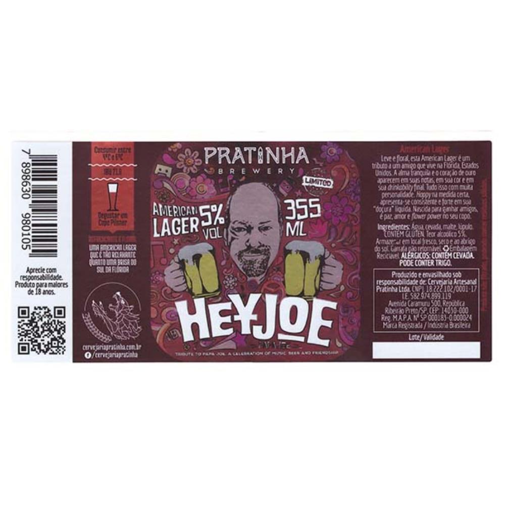 Pratinha Hey Joe American Lager 355 ml - 2020