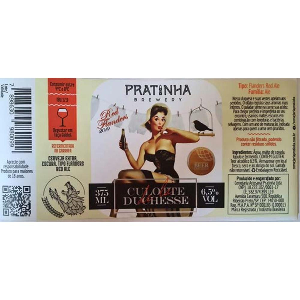 Pratinha Red Flanders 2019 Culotte Duchesse 375 ml