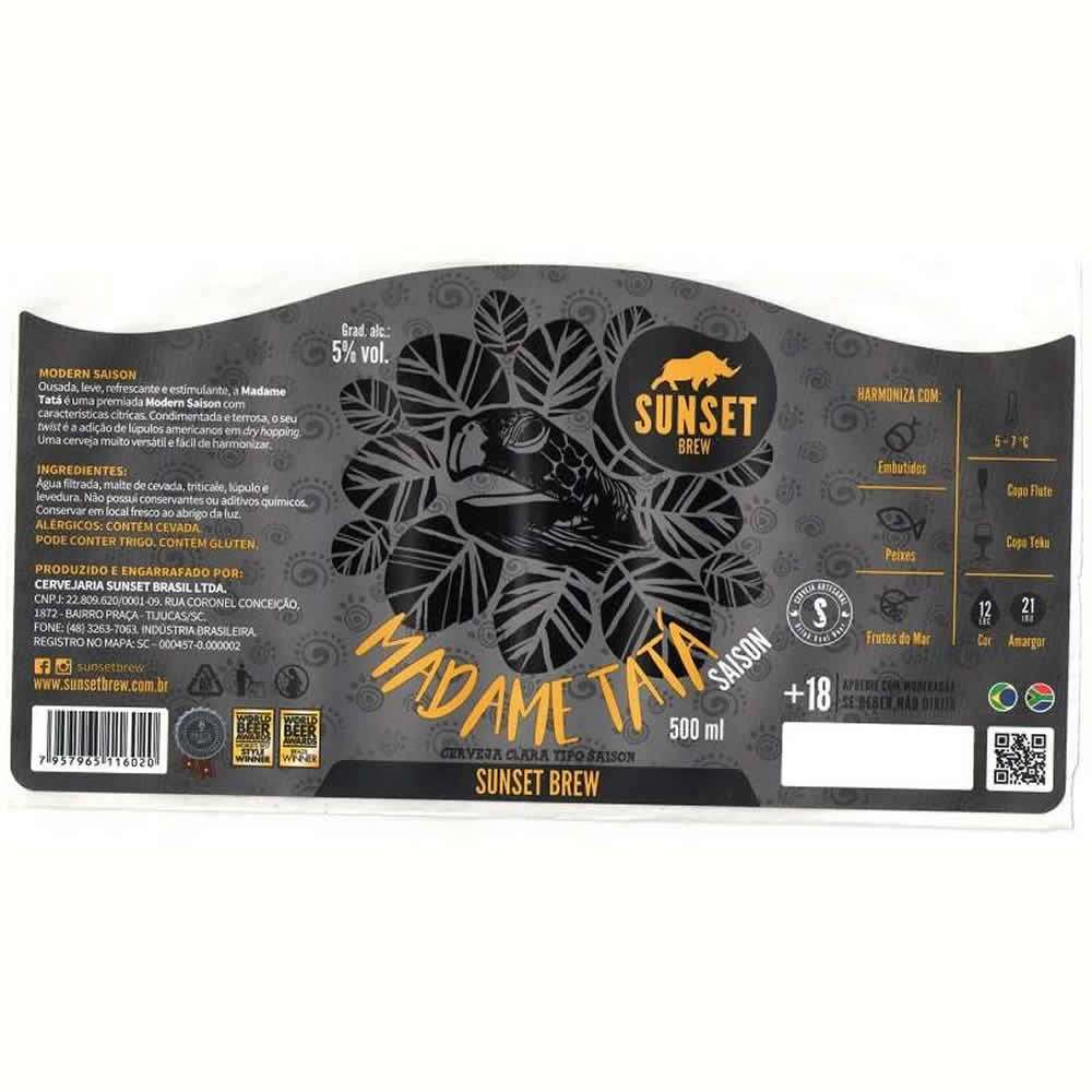 Sunset Brew Madame Tatá Saison Brew 500 ml