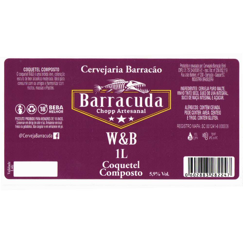 Barracuda W & B Coquetel Composto 1 L