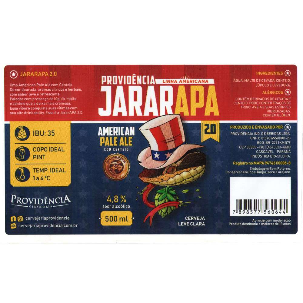 Providência JararAPA American PALE ALE 500 ML