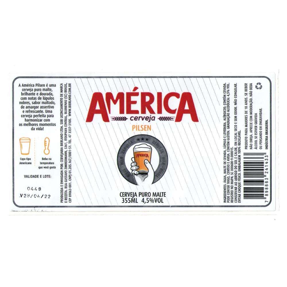 Bierland América Cerveja Pilsen 355 ml