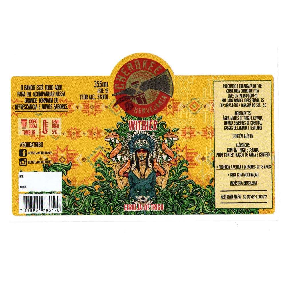 Cherokee Witbier Cerveja de Trigo 355 ml 